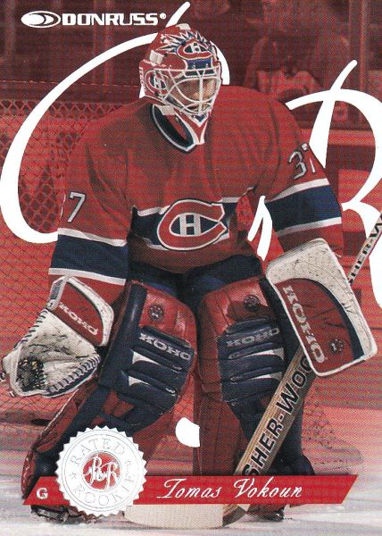 insert RC karta TOMÁŠ VOKOUN 97-98 Donruss Rated Rookie číslo 1 of 10